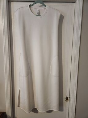 SPANX White Sleeveless Midi Shift Dress With Belt Xl